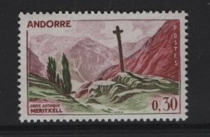 Andorra French #148 MNH  1961 Gothic Cross Meritxell 30c