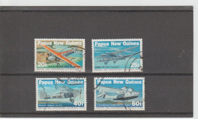 Papua New Guinea  Scott#  598-601  Used  (1984 Mail Planes)