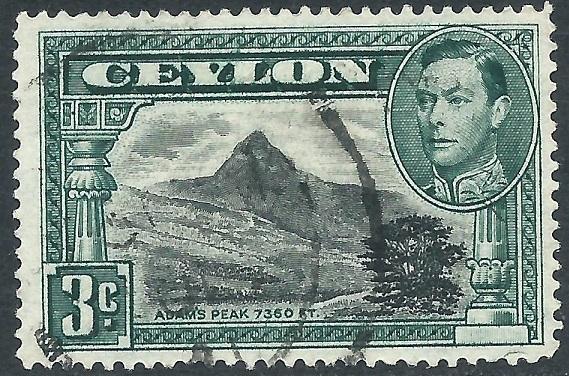 Ceylon, Sc #279b, 3c (Perf 14) Used