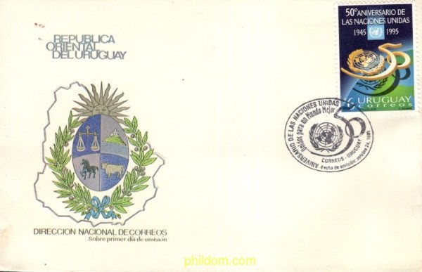 732648 MNH URUGUAY 1995 CINCUENTENARIO DE LA ORGANIZACION DE LAS NACIONES UNIDAS