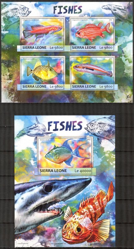 Sierra Leone 2017 Marine Life Fishes I sheet + S/S MNH