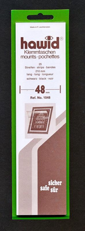 Hawid Stamp Mounts Size 48/210 BLACK Background Pack of 25 