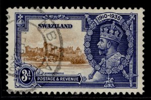 SWAZILAND GV SG23, 3d brown & deep blue, FINE USED.