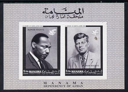 Manama 1968 Human Rights perf m/sheet (Kennedy & Mart...