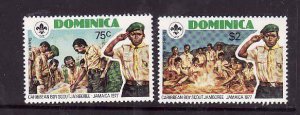 Dominica-Sc#540a,b-unused NH stamps from Souvenir sheet-Scouting-Boy Scouts-1977