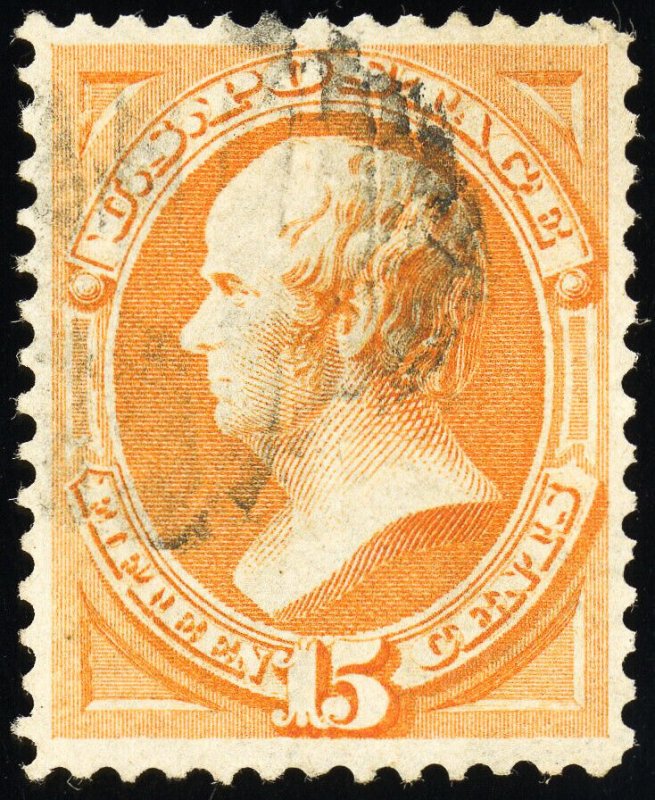 US Stamps # 163 Used XF Light Cancel Scott Value $160.00