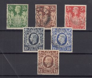 GB KGVI 1939 Arms High Value Set To £1 SG476/478c Fine Used BP10161