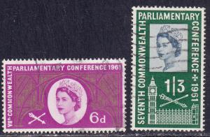 Great Britain # 385-386, Used, Complete Set