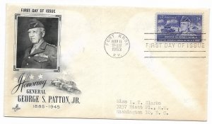 US 1026 (Me-3) 3c General George Patton on FDC Artcraft Cachet ECV $10.00