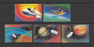 LESOTHO #319a-e SPACE SHUTTLE & PLANETS MNH