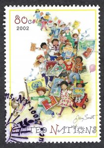 United Nations #817 80¢ Children & Stamps (2002). Used.