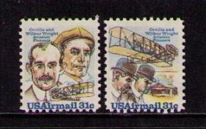 US Sc# C91 - C92 MNH FVF Set2 Orville Wilbur Wright Bros