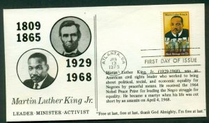 MARTIN LUTHER KING JR Combo FDC w/Abraham Lincoln Portrait