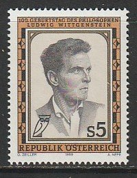 1989 Austria - Sc 1455 - MNH VF - 1 single - Ludwig Wittgenstein, Philosopher