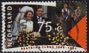 Netherlands - 1991 - Scott #770 - used - Wedding Anniv.