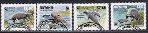 WWF - Guyana # 2666-2669, Manatee, Used Set