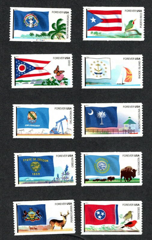 (B) USA #4313-22 FLAGS OF OUR NATION Full Set  of 10 stamps MNH