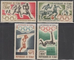 CHAD Sc# C15-8 CPL MNH SET CELEBRATING 18th SUMMER OLYMPIC GAMES TOKYO 1964