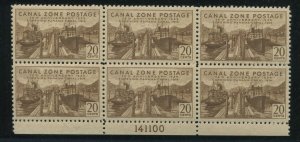 Canal Zone 133 Mint Plate Block of 6 Stamps BZ1726