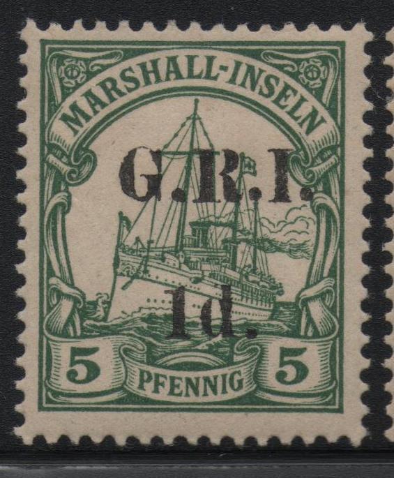 German Occupation New Britian Scott #31f Mint OG Stamp GRI O/P Marshall Islands