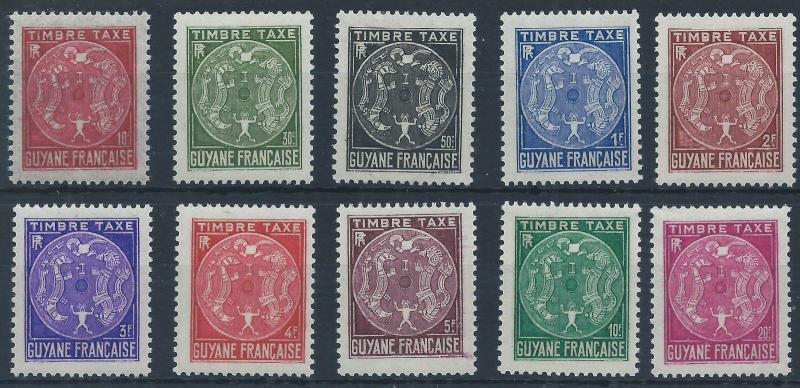 FRENCH GUIANA 1947 SG D244-253 Postage Due Set Mint MNH