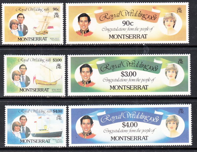 Montserrat 465-470 Royal Wedding MNH VF