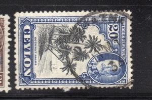 Ceylon 1935 GV Early Issue Fine Used 20c. 230487