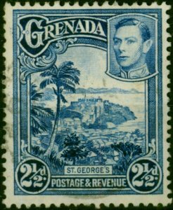 Grenada 1950 2 1/2d Bright Blue SG157a P.13.5 x 12.5 Fine Used