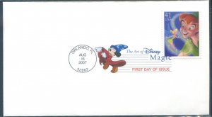 4193 US 41c The Art of Disney: Peter Pan SA, FDC colored postmark