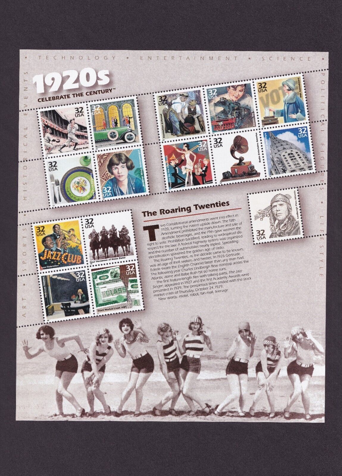 Scott #3184 32¢ 1920s Celebrate the Century Sheet of 15 Stamps - MNH ...