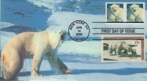 Elena Cornejo Printed Combo FDC for the 2009 28c Polar Bear Wildlife Stamp