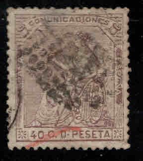 Spain Scott 195 Used black and red cancels nice centering Hinge Thin