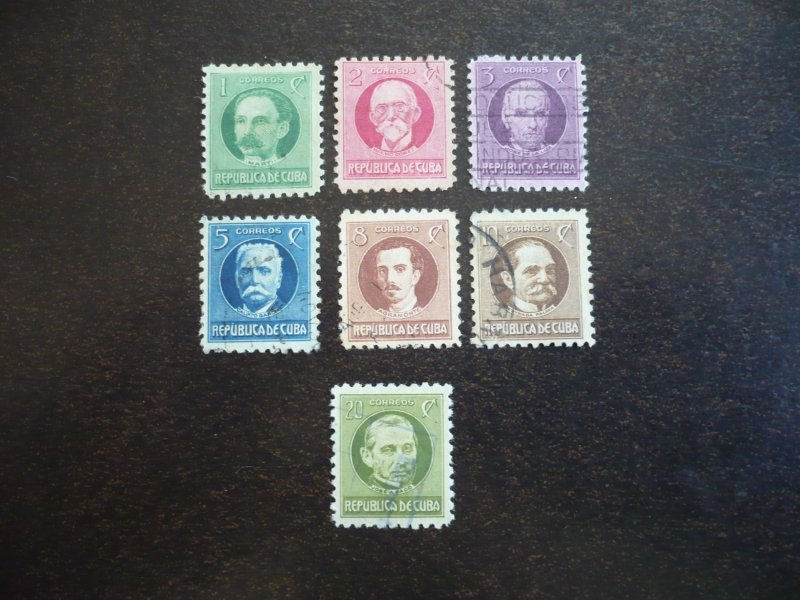 Stamps - Cuba - Scott# 304-307B - Used Set of 7 Stamps