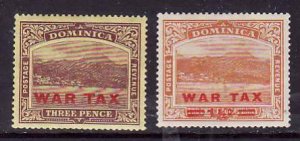 Dominica-Sc#MR4,5-unused hinged War Tax-1918-19-