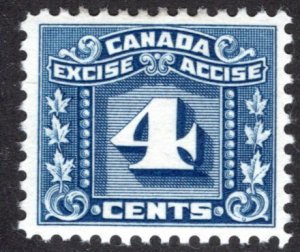 van Dam FX65, 4c blue, MLHOG, Three Leaf Excise Tax, F/VF, Canada Federal Excise