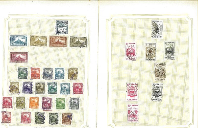 Venezuela 1882-1958 M & U Hinged on Old Blank Pages..