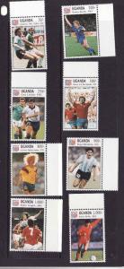 Uganda-Sc#1145-52-unused NH set-Sports-World Cup Soccer-1993-