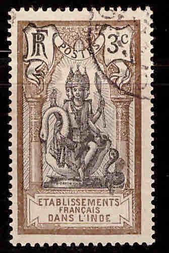 FRENCH INDIA  Scott 28 Used Brahma stamp