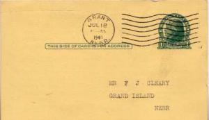 United States, Government Postal Card, Nebraska