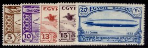 EGYPT  SG214-218, 1933 Aviation congress set, M MINT. Cat £85.