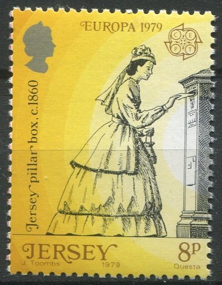 Jersey Sc#202 MNH, 8p yel, sil & blk, Europa (C.E.P.T.) 1979 - History of the...