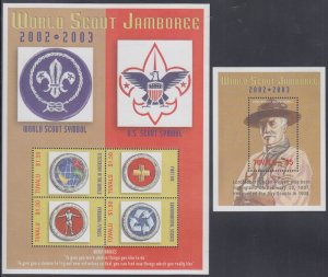 TUVALU Sc # 894a-d,895 CPL MNH - SHEETLET and S/S - 20th WORLD SCOUT JAMBOREE