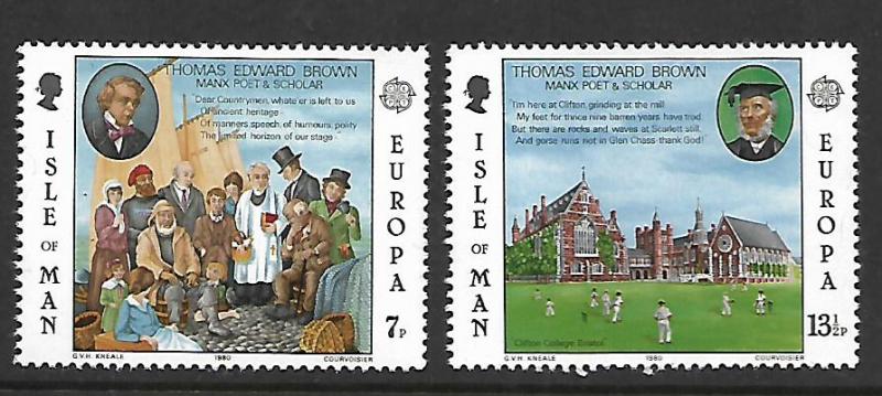 ISLE OF MAN, 174-175, MNH, POET AND SCHOLAR