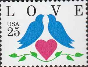 # 2440 MINT NEVER HINGED ( MNH ) LOVE STAMP 2 DOVES    