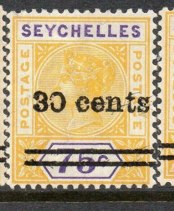 Seychelles 1901 Early Issue Fine Mint Hinged 30c. Surcharged 308999