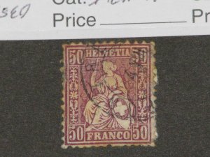 SWITZERLAND, SCOTT# 59 USED (SMALL FAULTS), ITEM A