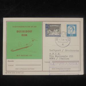 ZS-O956 GERMANY - Lufthansa, Dusseldorf To Rome Italy 1964 Ffc Cover