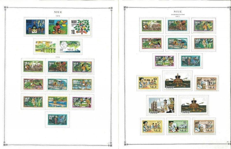 Niue 1902-1987 MNH & LH in Mounts (a few used) on Scott International Pages