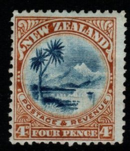 NEW ZEALAND SG342a 1904 4d BLUE & YELLOW-BROWN p14x13½ MTD MINT 