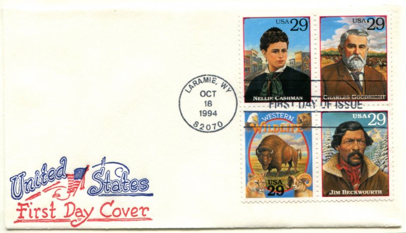 2869 US 29c Legends of the West FDC  ,  Artopages cachet set of 5 covers